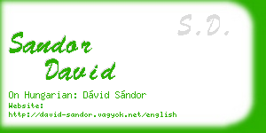 sandor david business card
