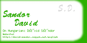 sandor david business card